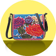 Mlavi Mexico collection wholesale fashion bags, wallets, wristlets, pouches, cardholders, luggage tags with Mexican style pattern prints to gift shop, clothing & fashion accessories boutique, book store, souvenir shops worldwide.