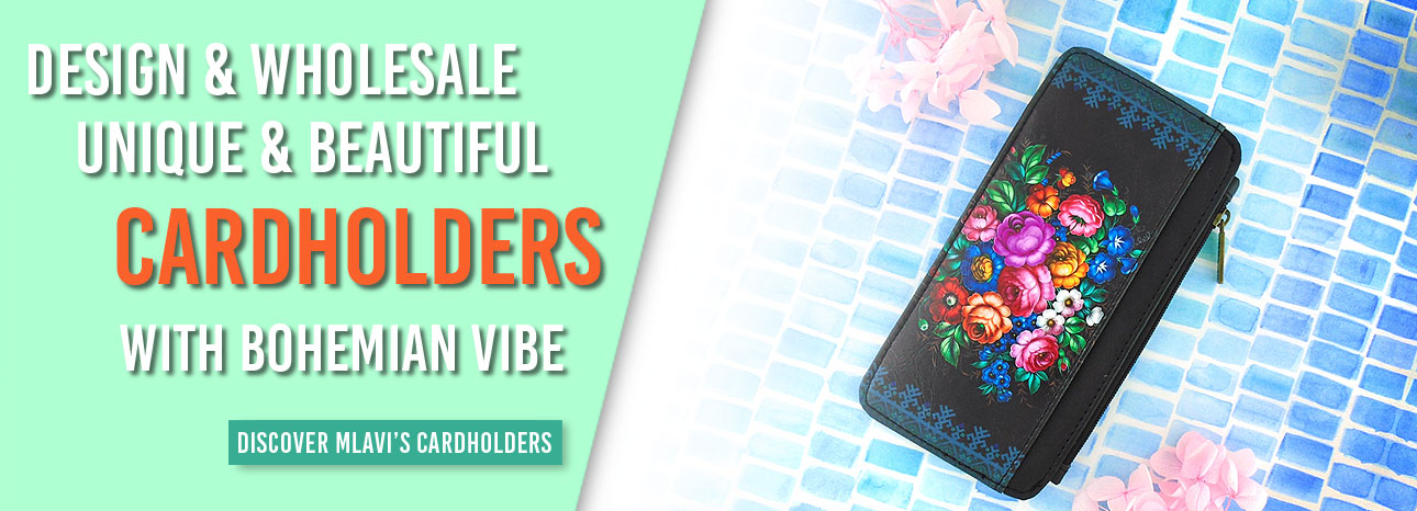 Mlavi design, wholesale, retail whimsical beautiful fashion cardholders