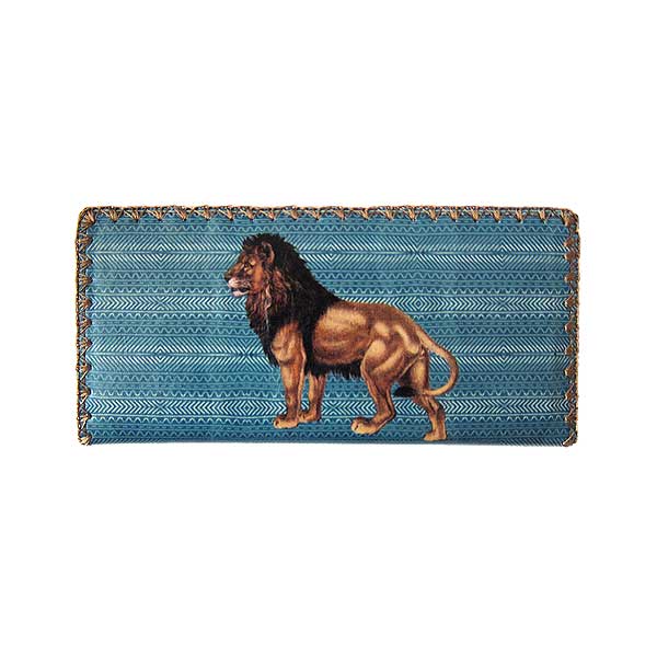 Mlavi Animal collection unique and beautiful vegan large flat wallet with vintage style animal illustration prints for wholesale and online shopping