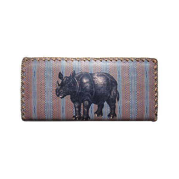 Mlavi Animal collection unique and beautiful vegan large flat wallet with vintage style animal illustration prints for wholesale and online shopping