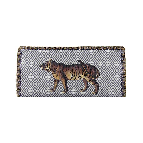 Mlavi Animal collection unique and beautiful vegan large flat wallet with vintage style animal illustration prints for wholesale and online shopping