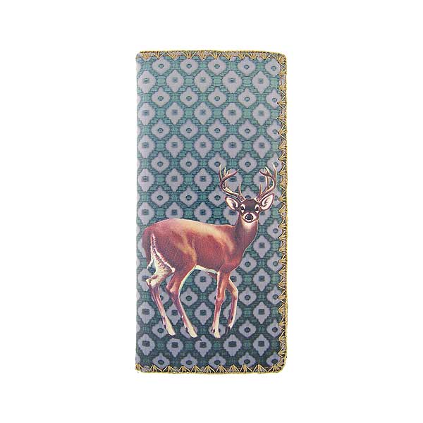 Mlavi Animal collection unique and beautiful vegan large flat wallet with vintage style animal illustration prints for wholesale and online shopping