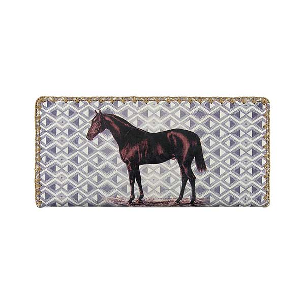 Mlavi Animal collection unique and beautiful vegan large flat wallet with vintage style animal illustration prints for wholesale and online shopping