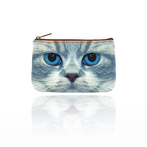Mlavi cat themed vegan leather small pouch/coin purse for wholesale