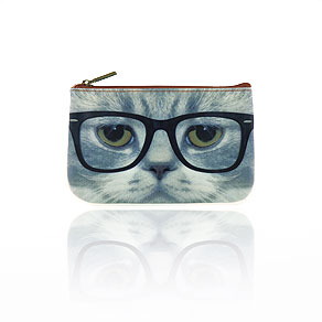 Mlavi cat themed vegan leather small pouch/coin purse for wholesale