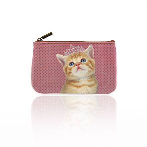 Mlavi cat themed vegan leather small pouch/coin purse for wholesale