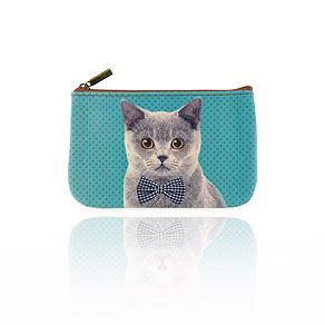 Mlavi cat themed vegan leather small pouch/coin purse for wholesale