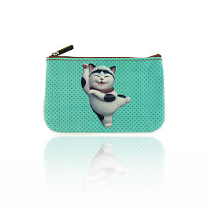 Mlavi cat themed vegan leather small pouch/coin purse for wholesale
