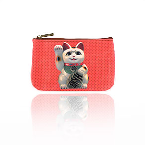 Mlavi cat themed vegan leather small pouch/coin purse for wholesale