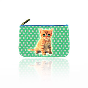 Mlavi cat themed vegan leather small pouch/coin purse for wholesale