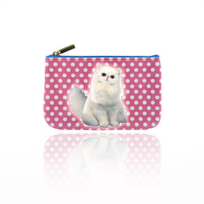 Mlavi cat themed vegan leather small pouch/coin purse for wholesale