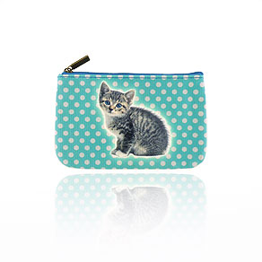 Mlavi cat themed vegan leather small pouch/coin purse for wholesale