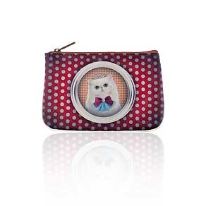 Mlavi cute cat print vegan leather small pouch/coin purse for wholesale & online shopping