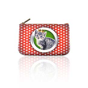 Mlavi cute cat print vegan leather small pouch/coin purse for wholesale & online shopping