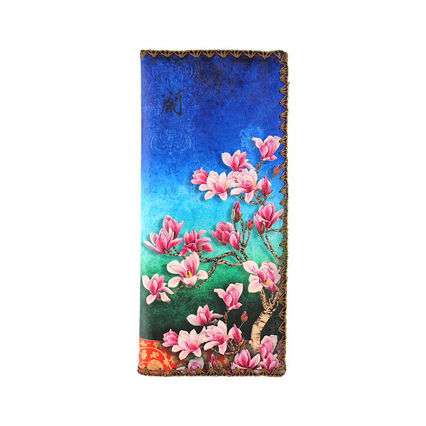 Mlavi Asia collection unique and beautiful vegan large flat wallet with Asian art and craft inspired prints for wholesale and online shopping