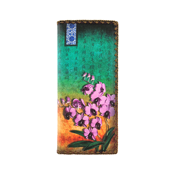Mlavi Asia collection unique and beautiful vegan large flat wallet with Asian art and craft inspired prints for wholesale and online shopping