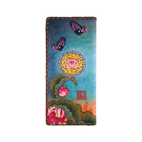 Mlavi Asia collection unique and beautiful vegan large flat wallet with Asian art and craft inspired prints for wholesale and online shopping