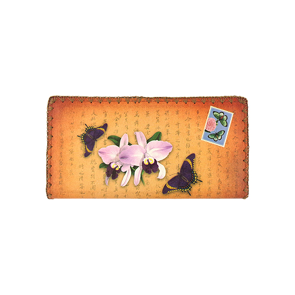 Mlavi Asia collection unique and beautiful vegan large flat wallet with Asian art and craft inspired prints for wholesale and online shopping