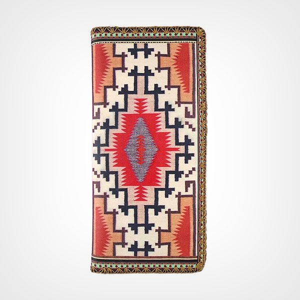 Mlavi Balkan collection unique and beautiful vegan large flat wallet with Balkan art and craft inspired prints for wholesale and online shopping