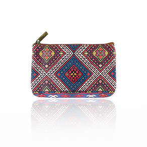 Mlavi Balkan collection unique and beautiful vegan small pouche/coin purse with Balkan art and craft inspired prints for wholesale and online shopping