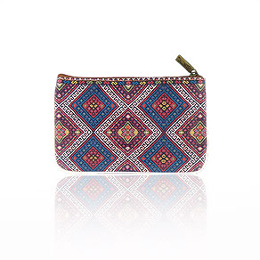 Mlavi Balkan collection unique and beautiful vegan small pouche/coin purse with Balkan art and craft inspired prints for wholesale and online shopping