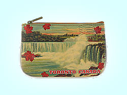 Mlavi Canada collection small pouches/coin purses with retro Toronto illustration prints for wholesale and online shopping