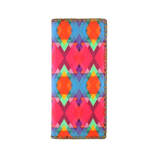 Mlavi Mexico collection unique and beautiful vegan large flat wallet with Mexican Aztec pattern inspired prints for wholesale and online shopping