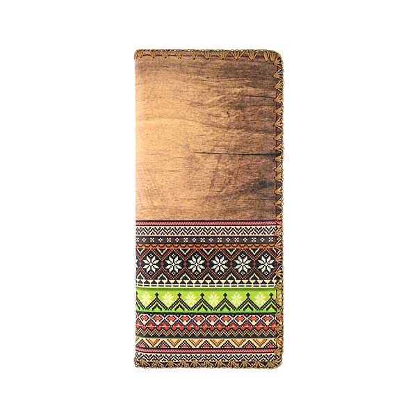 Mlavi Mexico collection unique and beautiful vegan large flat wallet with Mexican Aztec pattern inspired prints for wholesale and online shopping
