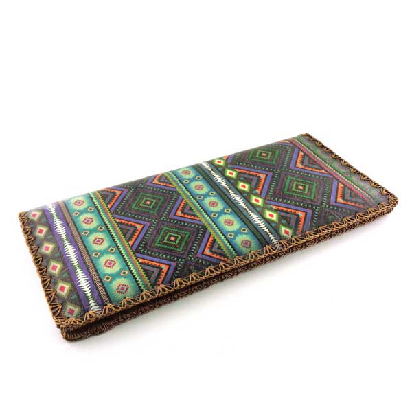 Mlavi Mexico collection unique and beautiful vegan large flat wallet with Mexican art and craft inspired prints for wholesale and online shopping