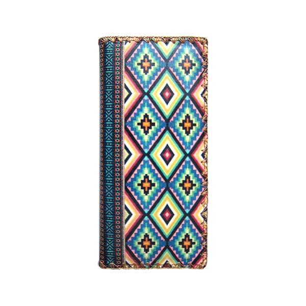 Mlavi Mexico collection unique and beautiful vegan large flat wallet with Mexican textile pattern prints for wholesale and online shopping