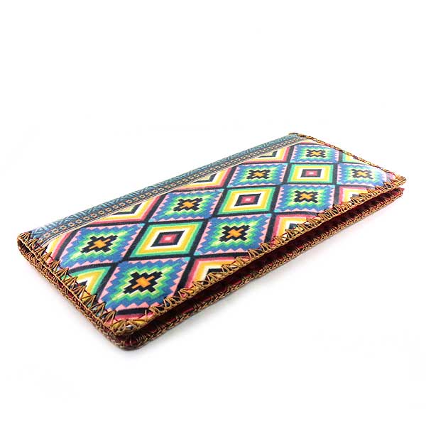 Mlavi Mexico collection unique and beautiful vegan large flat wallet with Mexican textile pattern prints for wholesale and online shopping