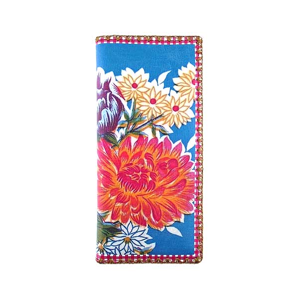 Mlavi Mexico collection unique and beautiful vegan large flat wallet with Mexican oilcloth pattern prints for wholesale and online shopping