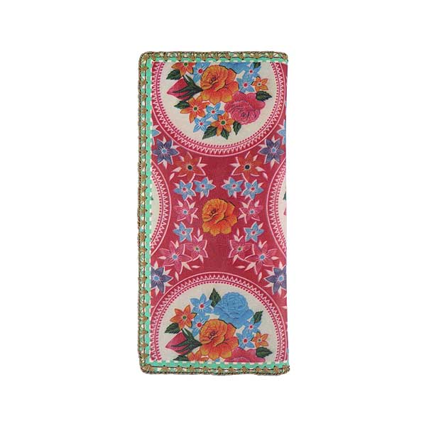Mlavi Mexico collection unique and beautiful vegan large flat wallet with Mexican oilcloth pattern prints for wholesale and online shopping