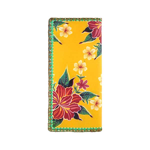 Mlavi Mexico collection unique and beautiful vegan large flat wallet with Mexican oilcloth pattern prints for wholesale and online shopping