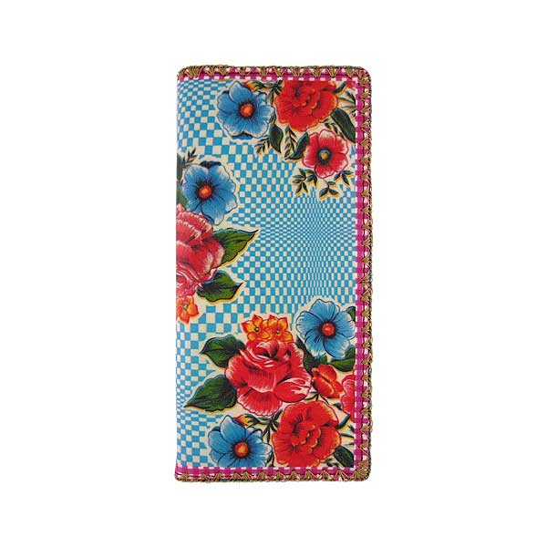 Mlavi Mexico collection unique and beautiful vegan large flat wallet with Mexican oilcloth pattern prints for wholesale and online shopping