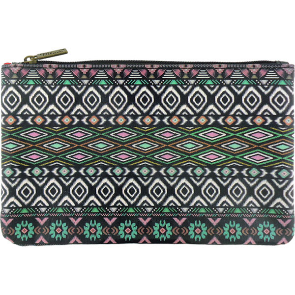 Mlavi Mexico collection vintage style vegan medium pouch with retro Mexican Aztec pattern print for wholesale and online shopping