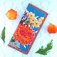 Mlavi Mexico collection Mexican oilcloth flora pattern print large flat wallet for wholesale and online shopping