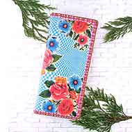 Mlavi Mexico collection Mexican oilcloth flora pattern print large flat wallet for wholesale and online shopping