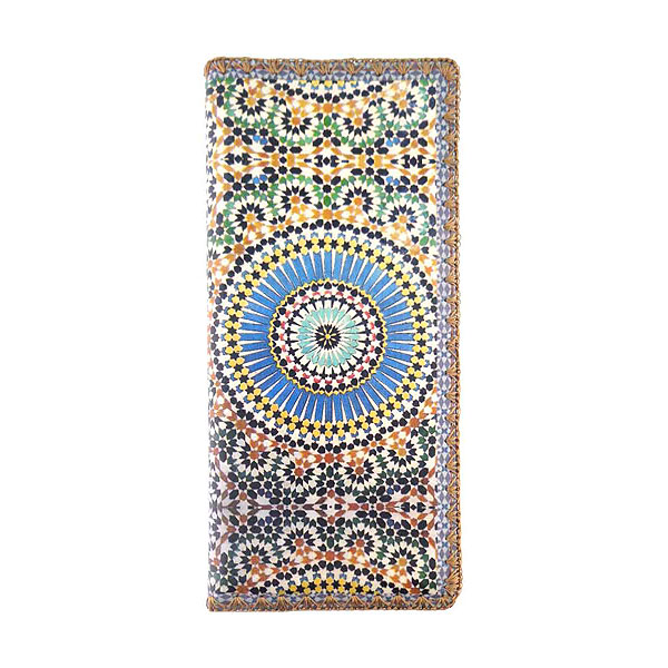 Mlavi Morocco collection unique and beautiful vegan large flat wallet with Moroccan pattern inspired prints for wholesale and online shopping