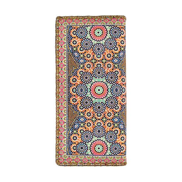Mlavi Morocco collection unique and beautiful vegan large flat wallet with Moroccan art and craft inspired prints for wholesale and online shopping