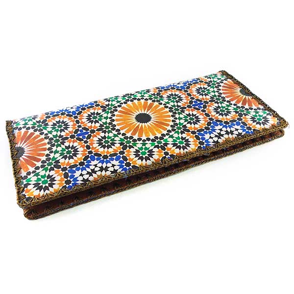 Mlavi Morocco collection unique and beautiful vegan large flat wallet with Moroccan pattern inspired prints for wholesale and online shopping