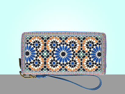 Mlavi Morocco collection wristlet-wallets with original, beautiful Moroccan-themed prints for wholesale and online shopping