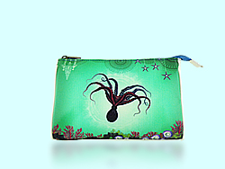 Mlavi Ocean Dream collection makeup pouches with whimsical, beautiful ocean/sea/nautical themed illustration prints for wholesale and online shopping