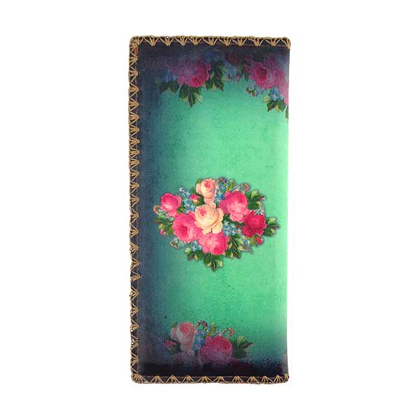 Mlavi Paris collection unique and beautiful vegan large flat wallet with vintage style Paris Eiffel Tower prints for wholesale and online shopping