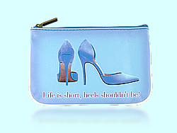 Mlavi Shoe collection small pouches/coin purses with shoe illustration & humorous quote prints for wholesale and online shopping
