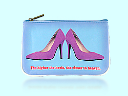 Mlavi Shoe collection small pouches/coin purses with shoe illustration & humorous quote prints for wholesale and online shopping