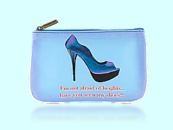 Mlavi Shoe collection small pouches/coin purses with shoe illustration & humorous quote prints for wholesale and online shopping