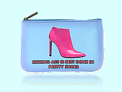 Mlavi Shoe collection small pouches/coin purses with shoe illustration & humorous quote prints for wholesale and online shopping