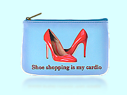 Mlavi Shoe collection small pouches/coin purses with shoe illustration & humorous quote prints for wholesale and online shopping