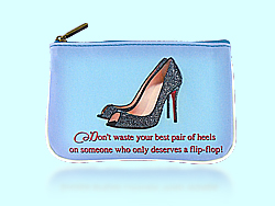 Mlavi Shoe collection small pouches/coin purses with shoe illustration & humorous quote prints for wholesale and online shopping